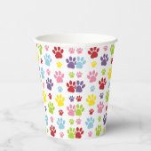 Kleurrijke poten, Paw Pattern, Dog Paws, Paw Print Papieren Bekers (Rechts)