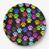 Kleurrijke poten, Paw Pattern, Dog Paws, Paw Print Papieren Bordje (Voorkant)