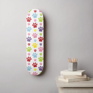 Kleurrijke poten, Paw Pattern, Dog Paws, Paw Print Persoonlijk Skateboard