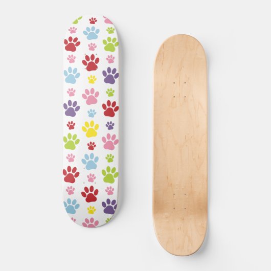 Kleurrijke poten, Paw Pattern, Dog Paws, Paw Print Persoonlijk Skateboard (Voorkant)