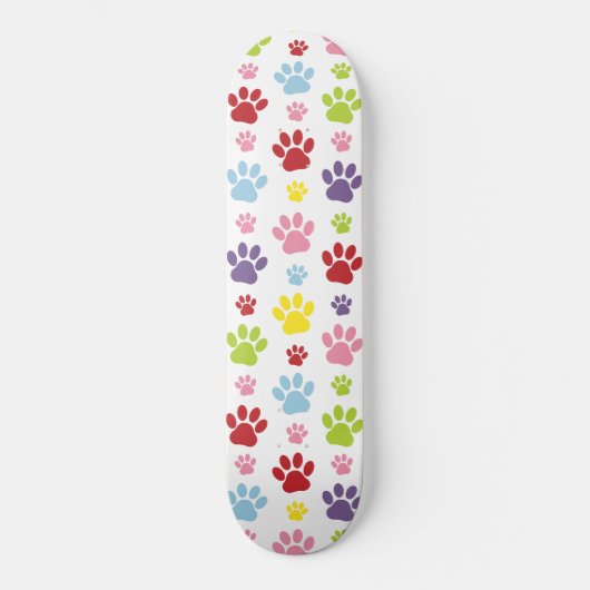 Kleurrijke poten, Paw Pattern, Dog Paws, Paw Print Persoonlijk Skateboard (Voorkant)