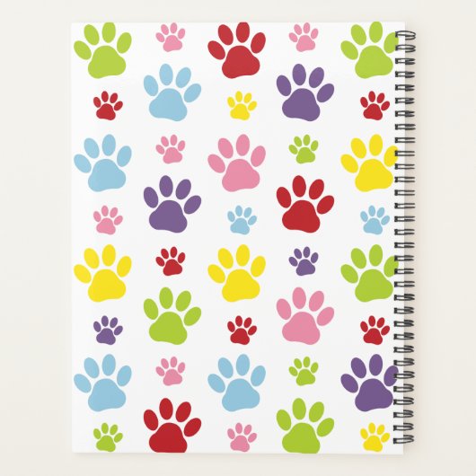 Kleurrijke poten, Paw Pattern, Dog Paws, Paw Print Planner (Achterkant)