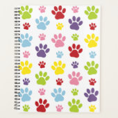 Kleurrijke poten, Paw Pattern, Dog Paws, Paw Print Planner (Voorkant)