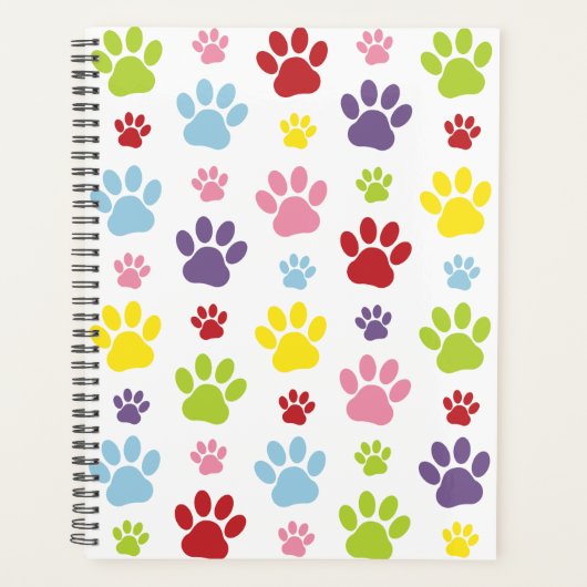 Kleurrijke poten, Paw Pattern, Dog Paws, Paw Print Planner (Voorkant)