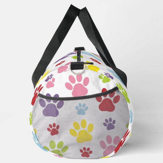 Kleurrijke poten, Paw Pattern, Dog Paws, Paw Print Plunjezak (Rechts)