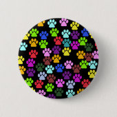 Kleurrijke poten, Paw Pattern, Dog Paws, Paw Print Ronde Button 5,7 Cm (Voorkant)