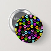 Kleurrijke poten, Paw Pattern, Dog Paws, Paw Print Ronde Button 5,7 Cm (Voorkant /achterkant)
