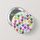 Kleurrijke poten, Paw Pattern, Dog Paws, Paw Print Ronde Button 5,7 Cm (Voorkant /achterkant)