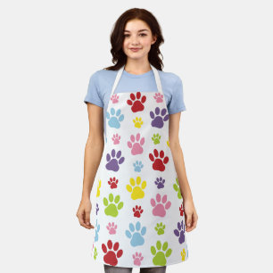 Kleurrijke poten, Paw Pattern, Dog Paws, Paw Print Schort