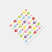 Kleurrijke poten, Paw Pattern, Dog Paws, Paw Print Servet (Hoek)