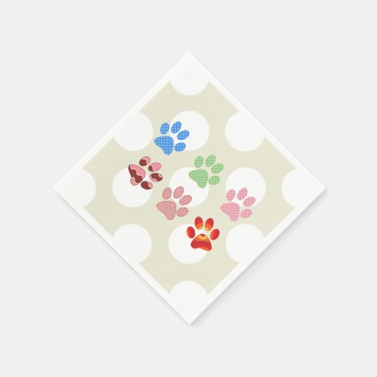 Kleurrijke poten, Paw Pattern, Dog Paws, Paw Print Servet (Hoek)