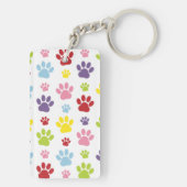 Kleurrijke poten, Paw Pattern, Dog Paws, Paw Print Sleutelhanger (achterkant)