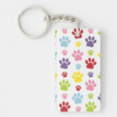 Kleurrijke poten, Paw Pattern, Dog Paws, Paw Print Sleutelhanger (Voorkant)