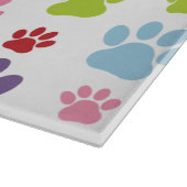 Kleurrijke poten, Paw Pattern, Dog Paws, Paw Print Snijplank (Hoek)