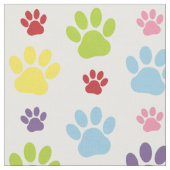 Kleurrijke poten, Paw Pattern, Dog Paws, Paw Print Stof (Close Up)