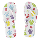 Kleurrijke poten, Paw Pattern, Dog Paws, Paw Print Teenslippers (Voetbed)