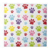 Kleurrijke poten, Paw Pattern, Dog Paws, Paw Print Tegeltje (Voorkant)