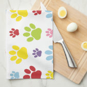 Kleurrijke poten, Paw Pattern, Dog Paws, Paw Print Theedoek (Quarter Fold)
