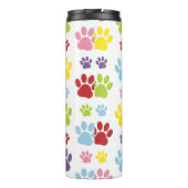 Kleurrijke poten, Paw Pattern, Dog Paws, Paw Print Thermosbeker (Achterkant)