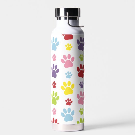 Kleurrijke poten, Paw Pattern, Dog Paws, Paw Print Waterfles (Links)