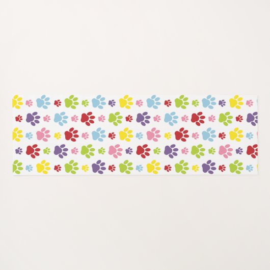 Kleurrijke poten, Paw Pattern, Dog Paws, Paw Print Yogamat (Achterkant (horizontaal))