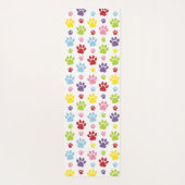 Kleurrijke poten, Paw Pattern, Dog Paws, Paw Print Yogamat (Achterkant)