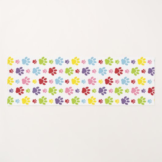 Kleurrijke poten, Paw Pattern, Dog Paws, Paw Print Yogamat (Voorkant (horizontaal))