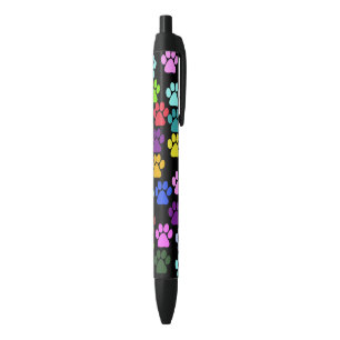 Kleurrijke poten, Paw Pattern, Dog Paws, Paw Print Zwarte Inkt Pen