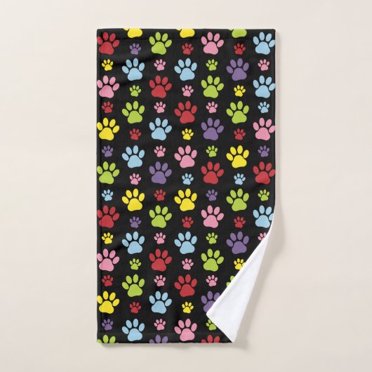 Kleurrijke poten, Paw Pattern, Paw Prints, Dog Paw Bad Handdoek (Handdoek)