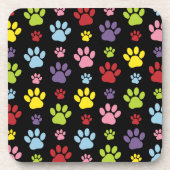 Kleurrijke poten, Paw Pattern, Paw Prints, Dog Paw Bier Onderzetter (Voorkant)