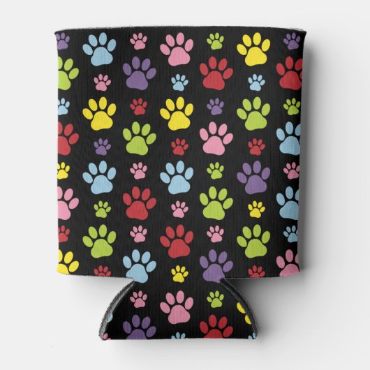 Kleurrijke poten, Paw Pattern, Paw Prints, Dog Paw Blikjeskoeler (Voorkant)