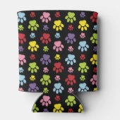 Kleurrijke poten, Paw Pattern, Paw Prints, Dog Paw Blikjeskoeler (Achterkant)