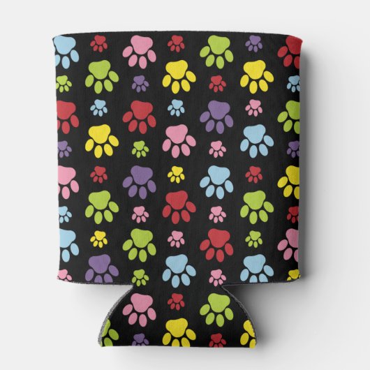 Kleurrijke poten, Paw Pattern, Paw Prints, Dog Paw Blikjeskoeler (Achterkant)