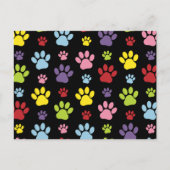 Kleurrijke poten, Paw Pattern, Paw Prints, Dog Paw Briefkaart (Voorkant)