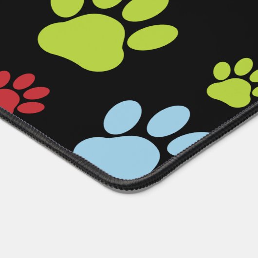Kleurrijke poten, Paw Pattern, Paw Prints, Dog Paw Bureaumat (Hoek)