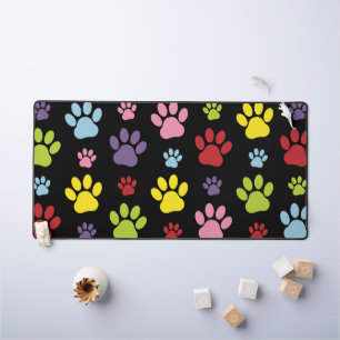 Kleurrijke poten, Paw Pattern, Paw Prints, Dog Paw Bureaumat