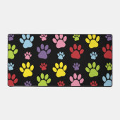 Kleurrijke poten, Paw Pattern, Paw Prints, Dog Paw Bureaumat (Voorkant)
