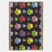 Kleurrijke poten, Paw Pattern, Paw Prints, Dog Paw Deken (Voorkant Verticaal)