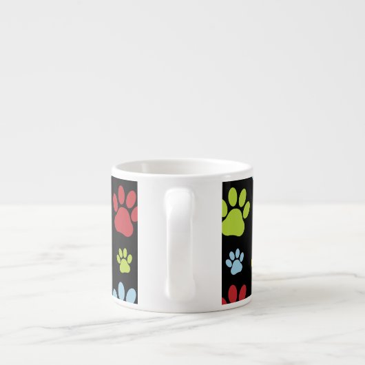 Kleurrijke poten, Paw Pattern, Paw Prints, Dog Paw Espresso Kop (Achterkant)