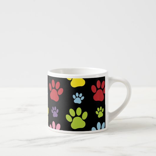 Kleurrijke poten, Paw Pattern, Paw Prints, Dog Paw Espresso Kop (Rechts)