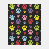 Kleurrijke poten, Paw Pattern, Paw Prints, Dog Paw Fleece Deken (Voorkant)
