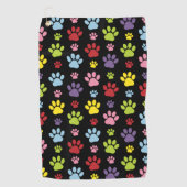 Kleurrijke poten, Paw Pattern, Paw Prints, Dog Paw Golfhanddoek (Voorkant)