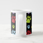 Kleurrijke poten, Paw Pattern, Paw Prints, Dog Paw Grote Koffiekop (Achterkant)