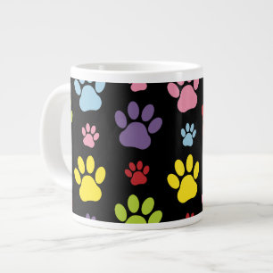 Kleurrijke poten, Paw Pattern, Paw Prints, Dog Paw Grote Koffiekop