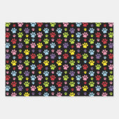 Kleurrijke poten, Paw Pattern, Paw Prints, Dog Paw Inpakpapier Vel (Voorkant)