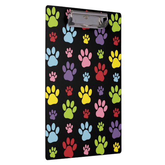 Kleurrijke poten, Paw Pattern, Paw Prints, Dog Paw Klembord (Rechts)
