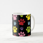Kleurrijke poten, Paw Pattern, Paw Prints, Dog Paw Koffiemok (Voorkant rechts)