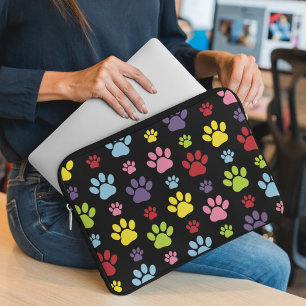 Kleurrijke poten, Paw Pattern, Paw Prints, Dog Paw Laptop Sleeve