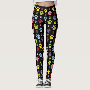 Kleurrijke poten, Paw Pattern, Paw Prints, Dog Paw Leggings