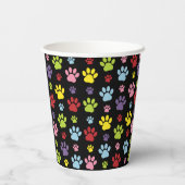 Kleurrijke poten, Paw Pattern, Paw Prints, Dog Paw Papieren Bekers (Achterkant)